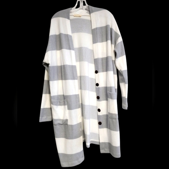 Reb. in J. striped long cardigan size Medium - Picture 1 of 5